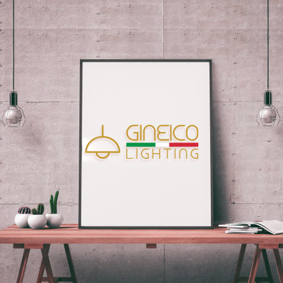 Gineico Lightning| Combination logo design| Light bulb ideas| Custom | Colorful line| Simple| Modern| Design solutions| UAE