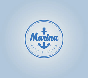 Seafood combination logo| Text plus emblem| Light & Dark logo design ideas |Anchor| Fish & chips theme| GetSolutions360