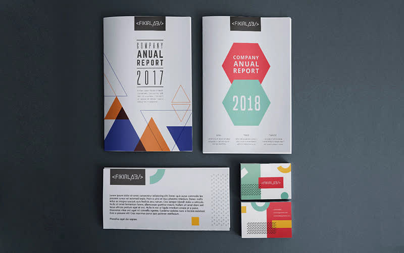 Pakistan top design agency |Colorful Stationery mockup |Trendy| Abstract |Annual Report ideas| Get Solutions360| Custom