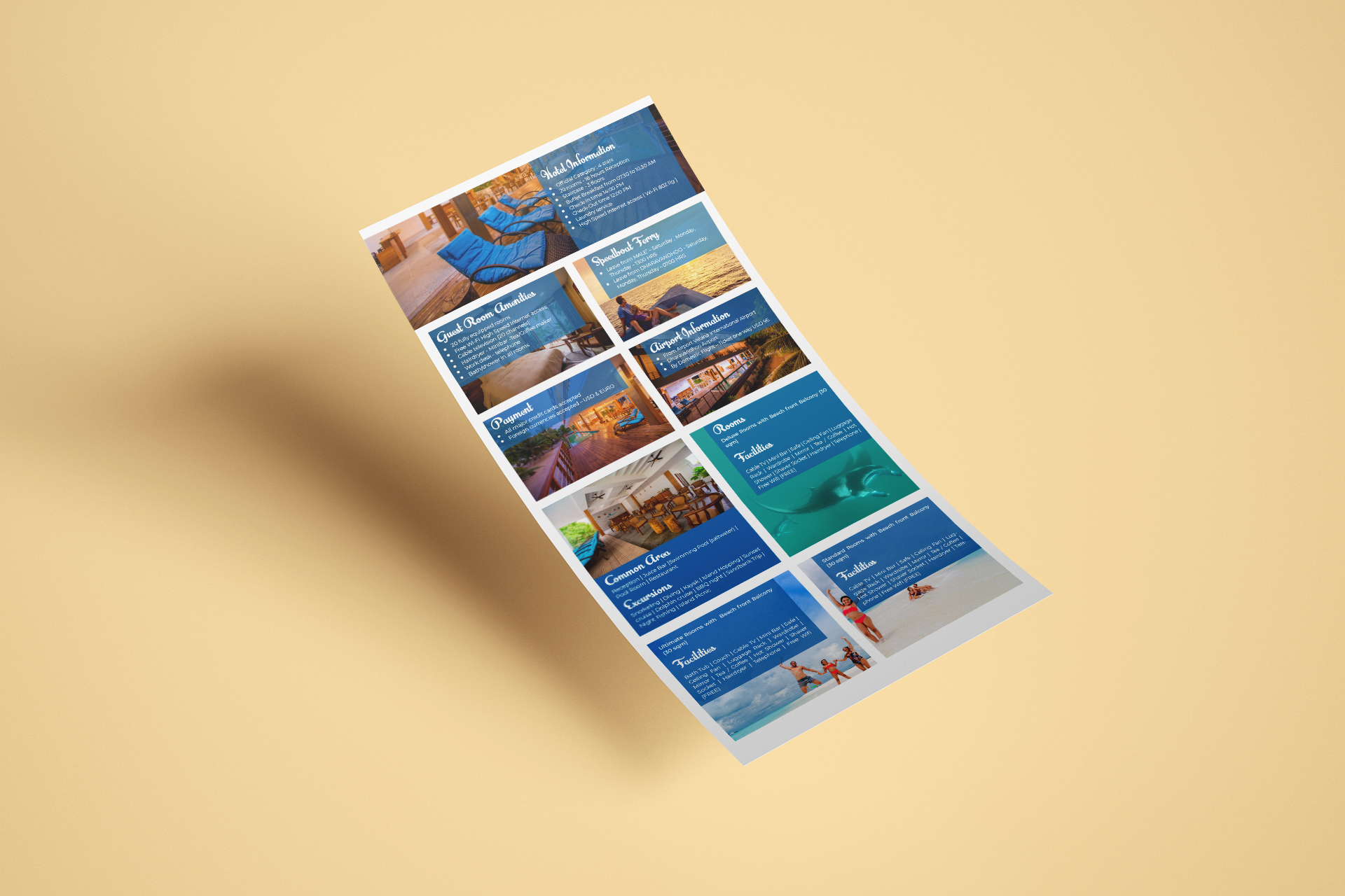 Brochure Mock-Up Ideas| Digital Catalogue| One Page Flyers| Leaflets| Blue Theme| Design Firm| Kiha Beach| Get Solutions