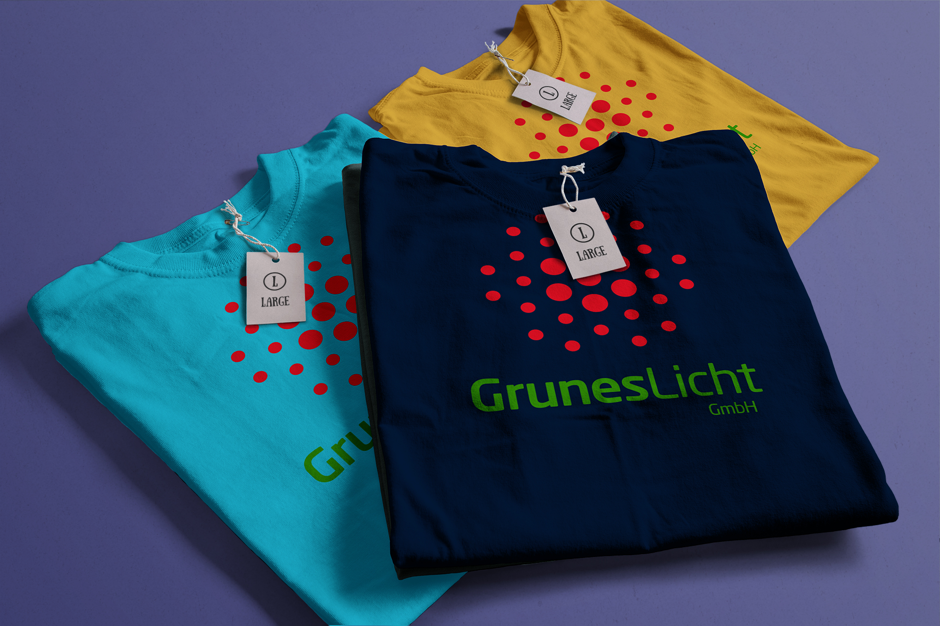 GrunesLicht| Light blue Mug| Square box| Red Dotted Pattern| Customized Logo Solutions| Mockup idea| Get Solutions| UAE