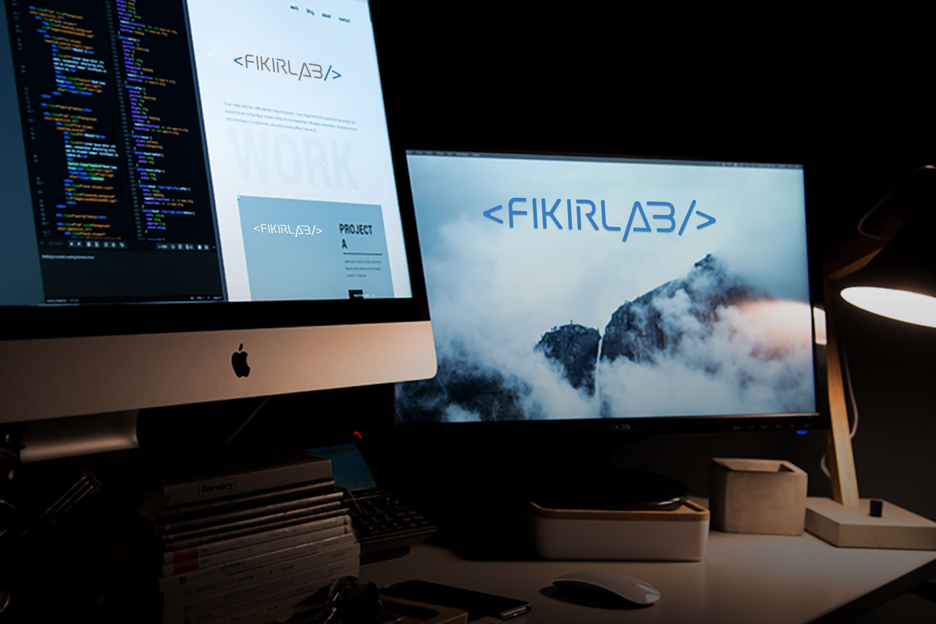 Blue & white Theme| Fikirlab| Simple & Professional| Website design mockup| Macpro| Affordable solutions| UAE| Get Solutions